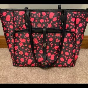 Pink and navy coach tote